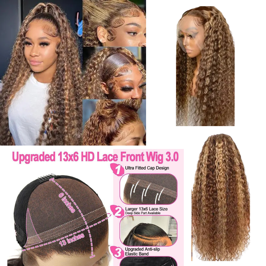 Opulent Honey Blonde Deep Wave HD Lace Wig