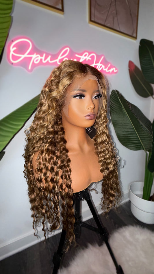 Opulent Honey Blonde Deep Wave HD Lace Wig